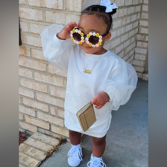 Cream puff sleeve dress - Picture 1 of 6